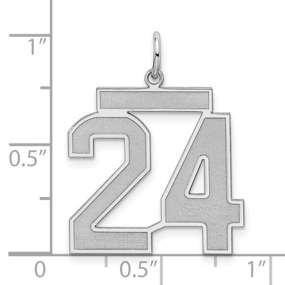 Sterling Silver, Jersey Collection, Large Number 24 Pendant
